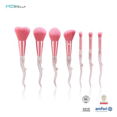 China Plastic Handle 7 Piece Makeup Brush Set Synthetic Bristles For Powder Foundation for sale