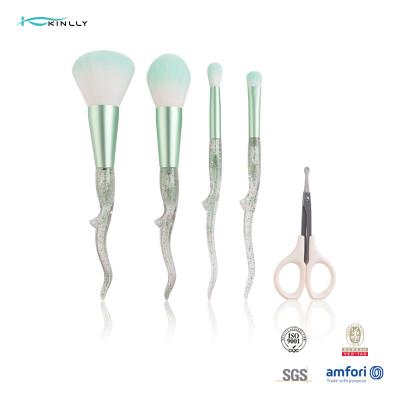 Китай Curved Craft 4 Piece Brush Set Synthetic Hair Plastic Handle With Scissors продается
