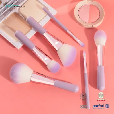 China 6PCS Mini Gift Makeup Brush Set Cosmetic Brush Set With Two Colors Synthetic Hair for sale