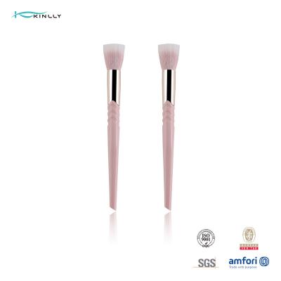 China Cosmetic Synthetic Hair Makeup Brush Set With V Shaped Ferrule Plastic Handle for sale