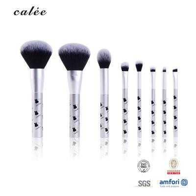 China ODM Cosmetic Makeup Brush Set Private Label 8pcs Face Eye Soft Dense Synthetic Hair Metal Handle for sale