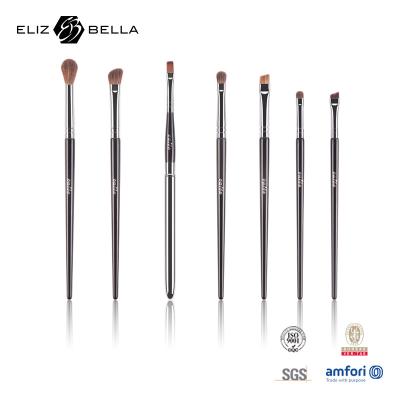 China 7pcs Eye Makeup Brush With Black Wooden Handle Daily Use Makeup Tools for sale