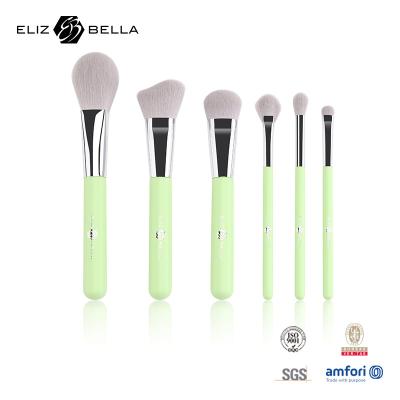 China 6pcs Travel Size Makeup Brushes With Wooden Handle, Portable Cosmetic Brush for sale