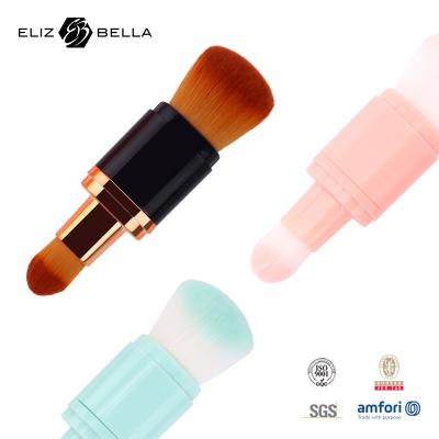 China Duo Ended Single Foundation Brush Plastic Tube Nylon Synthetic Hair Makeup Brush for sale