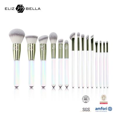 China 12pcs Clear Plastic Handle Brushes Custom Cosmetic Brushes With Laser Design for sale