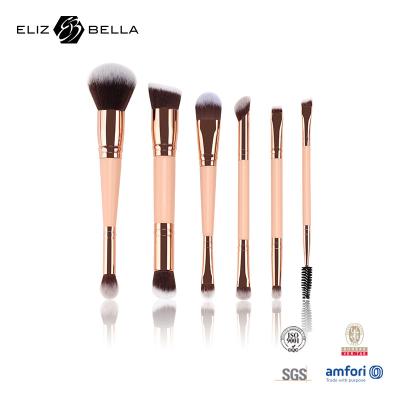 China 6pcs Gold Aluminium Ferrule Beauty Makeup Brush Cosmetic Brushes For Liquid Cream for sale