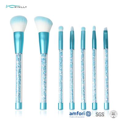 China Glitter Synthetic Hair 6pcs Plastic Makeup Brushes for sale