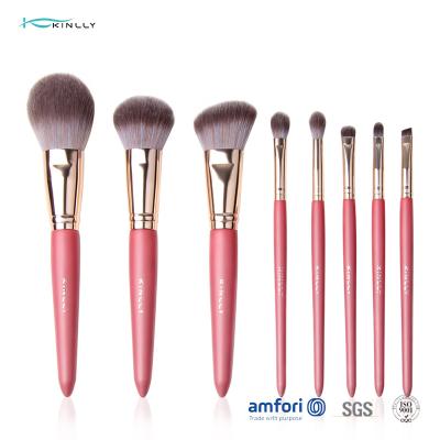 China 8pcs Aluminium Ferrule Rose Gold Makeup Brush Set for sale