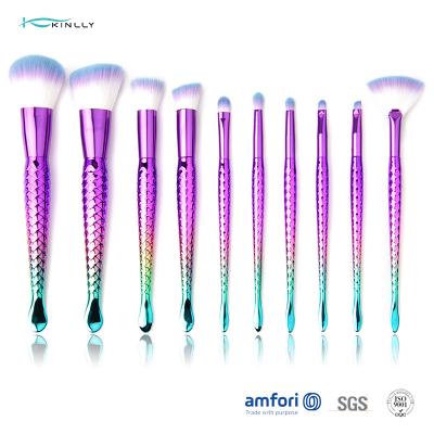 China Mermaid Tail Purple Ferrule Synthetic Hair Makeup Brush for sale