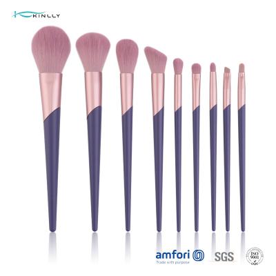 China ODM 9pcs Purple Gift Box Cute Makeup Brush Set for sale