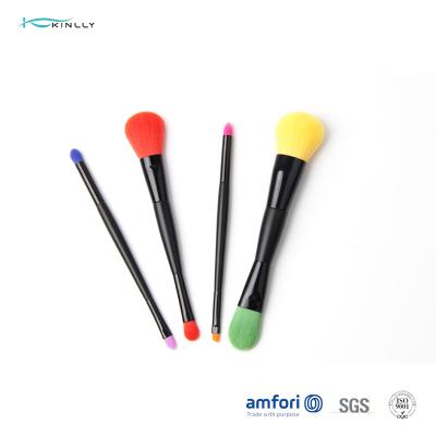 China Paper Box Powder 4pcs Colorful Makeup Brush Set for sale