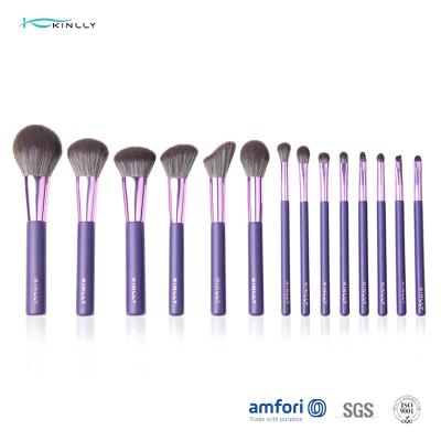 China Bolso BSCI púrpura de Opp sistema de cepillo del maquillaje de 14 pedazos en venta
