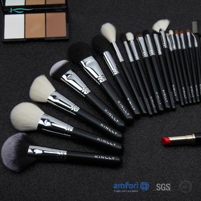China Black 20pcs Cooper Ferrules Makeup Set With Brushes for sale