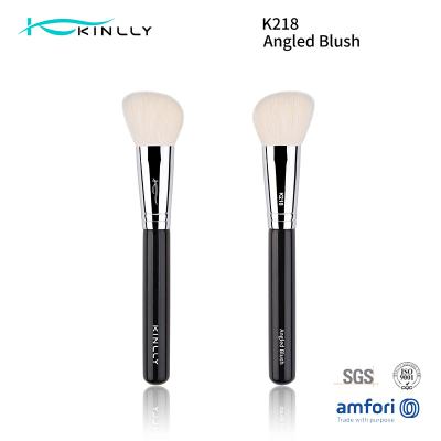China Copper Ferrule Angled Goat Makeup Brush For Cheek for sale