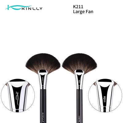China Animal Hair Fan Copper Ferrule Soft Makeup Brushes for sale