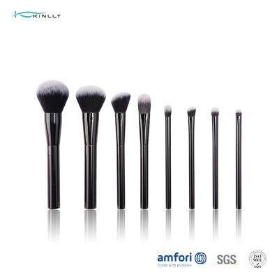 China 100% Synthetic Hair Travel Makeup Brush Set With Metal Handle for sale