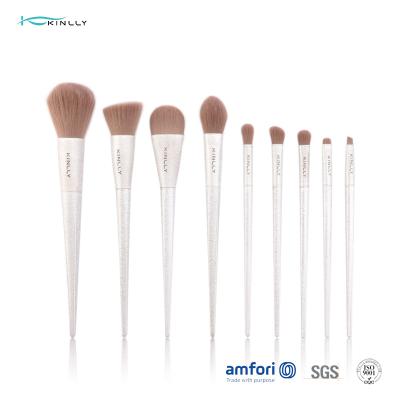 China 9pcs Makeup Brush Gift Set Plastic Handle Package Design Are Acceptable for sale
