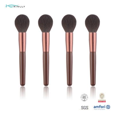 China Wooden Handle 1pc Single Makeup Brush Nylon Hair Cosmetic Powder for sale
