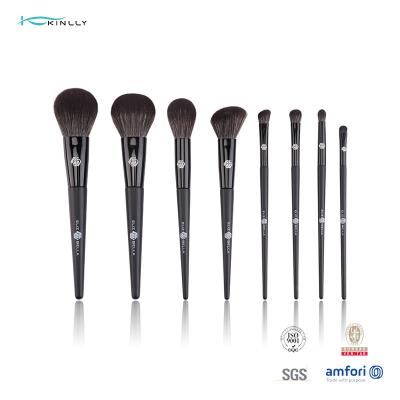 China 100% Synthetic Hair 8pcs wooden makeup brush set Custom Color for sale