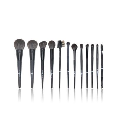 China Synthetic Hair 12PCS Black Makeup Brush Set Cosmetics Beauty Tool for sale
