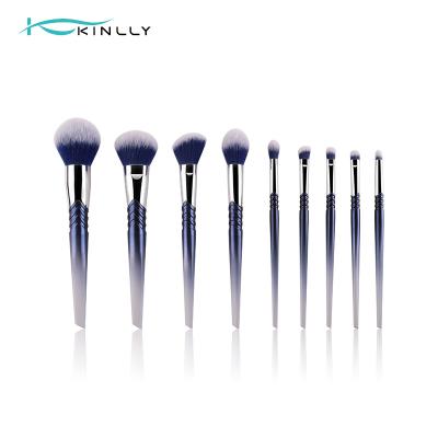 China Plastic Handle 9PCS Synthetic Makeup Brushes Eyeshadow Private Label for sale