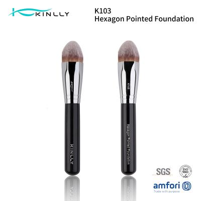 China Tapered Foundation Luxury Makeup Brushes with Soft Synthetic Bristles for sale