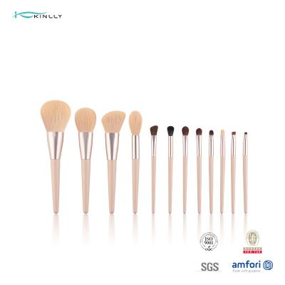 China Real Wooden Perfection Makeup Brushes 12pcs Premium Synthetic Foundation for sale