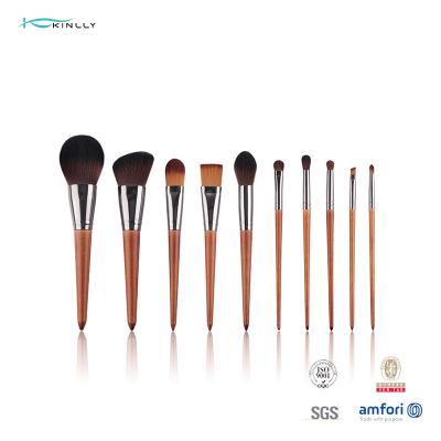 China Premium Synthetic Professional Makeup Brushes 11pcs Kabuki Foundation Blending Brush for sale