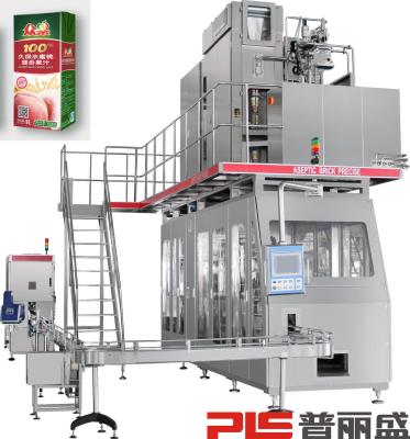 Cina macchina di rifornimento esile asettica del cartone 1000ml 6000PPH con l'applicatore del cappuccio per succo in vendita