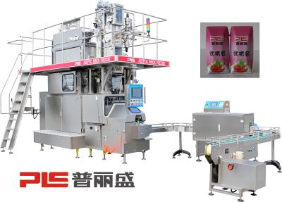 China 6000 PPH 200ml Prisma Aseptic Carton Filling Machine with Straw Applicator for Milk for sale