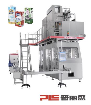 China 1000ml Slim Aseptic Carton Filling Machine with Cap Applicator for Milk 6000 PPH for sale