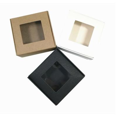 China 8X8X4cm Kraft Gift Box With Window , Personalised Wedding Favour Boxes Foldable for sale