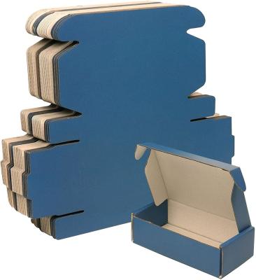 Κίνα 6 ζαρωμένο φλάουτο κιβώτιο ίντσας Ε, εύκολες Mailer πτυχές μπλε κιβωτίων για τη ναυτιλία ταχυδρομείου προς πώληση