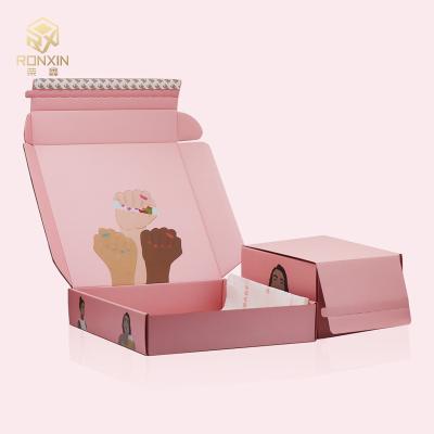 China Pink E Flute Flip Top Cardboard Box , Mail Shipping Box With FSC Certificate for sale