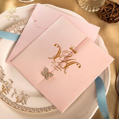 China 15cm Rose Gold Laser Cut Wedding Invitations for sale