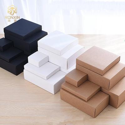 China FSC Certificate Recyclable Drawer Kraft Gift Box With Window Black for sale