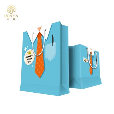 China Panton Color Art Paper Bag , Happy Fathers Day Gift Bags With FSC Certificate for sale
