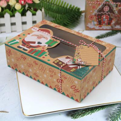 China Delicate 22x15x7cm Kraft Gift Box With Window For Chirsmas Gift for sale