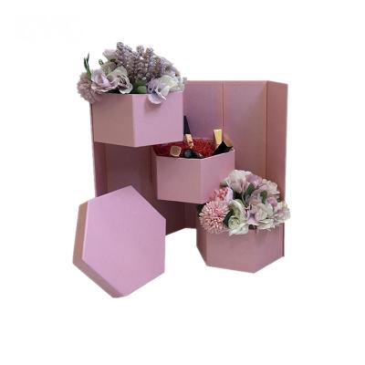 China 2mm Handmade Paperboard Gift Boxes Hexagonal For Girlfriend Gifts for sale