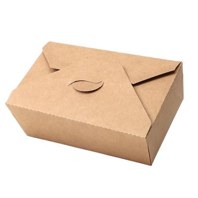 China Tightly Packed Salad Paper Box , Kraft Takeaway Boxes Foldable For Fruit for sale