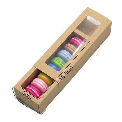 China Cookie Pie Macaron Selection Box Kraft Paper long With Window for sale