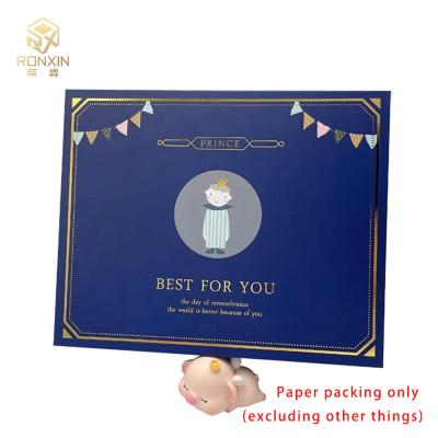 中国 贅沢なギフトの包装のためのハードカバーの印刷のロゴの青いアート ペーパーのボール紙のギフト用の箱 販売のため