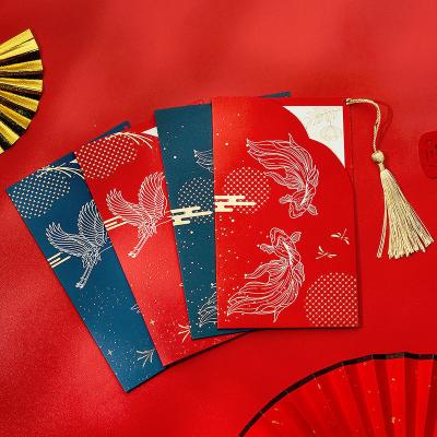 China Rote Art Paper Laser Cut Wedding-Karten mit Band-Drucklogo zu verkaufen
