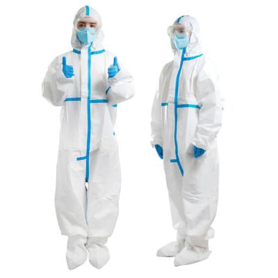 China Pp Disposable Medical Protective Suit Coverall Non Woven Microporous PE Film en venta