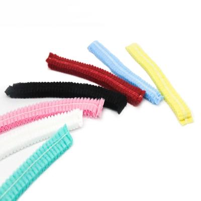 China CE ISO Non Woven Surgical Disposable Caps White Strip Clip Bouffant Head Cover Hair Net en venta