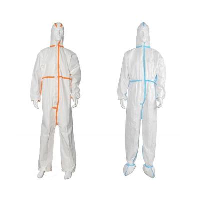 中国 Medical Grade Non Woven Disposable Coverall Protective Suit 20g-70gsm 販売のため