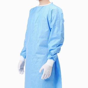 China Hospital Operating Gown Blue Medical Isolation Disposable Surgical Gown en venta