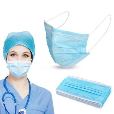 China Blue Disposable Non Woven Face Mask 4 Layer 3-Ply 5 Ply Pack Of 50 Pcs for sale
