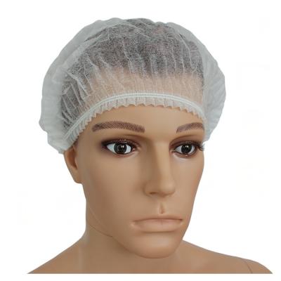 China PP Non Woven Hair Net Covers Disposable Banded Bouffant Surgical Caps Mob Clip for sale