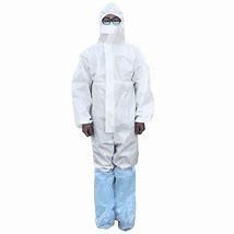 China Ppe Coveralls Medical Polypropylene Disposable Suits Front Zipper Elastic Wrists Ankles for sale